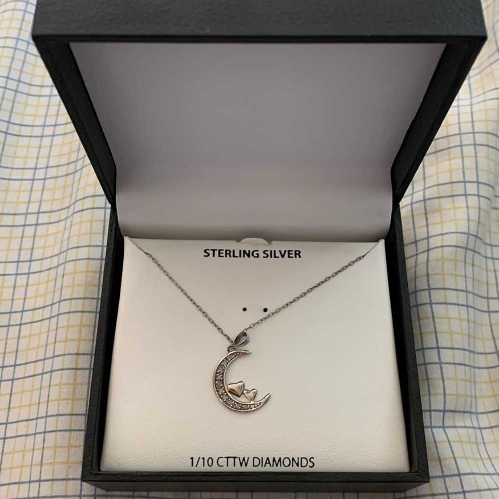 moon & hearts necklace